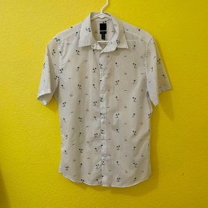 White button up beach tshirt